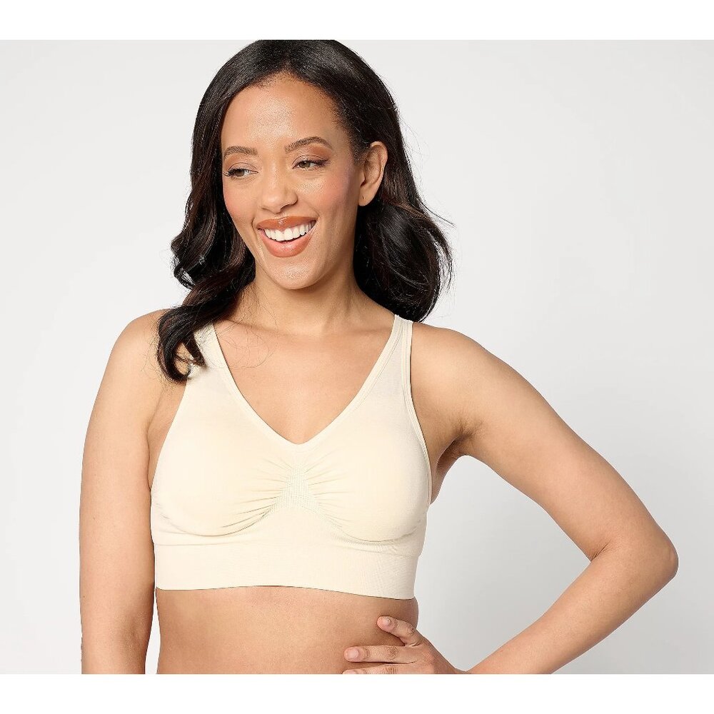 Anybody Intimates Wirefree Cuplift Seamless Bra Women 1X Pearl Lounge Comfy NEW